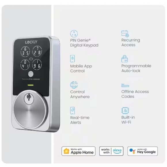 Lockly Pro Zeno Series Deadbolt WiFi Smart Lock Home Key Fingerprint Siri/Alexa - Picture 14 of 14